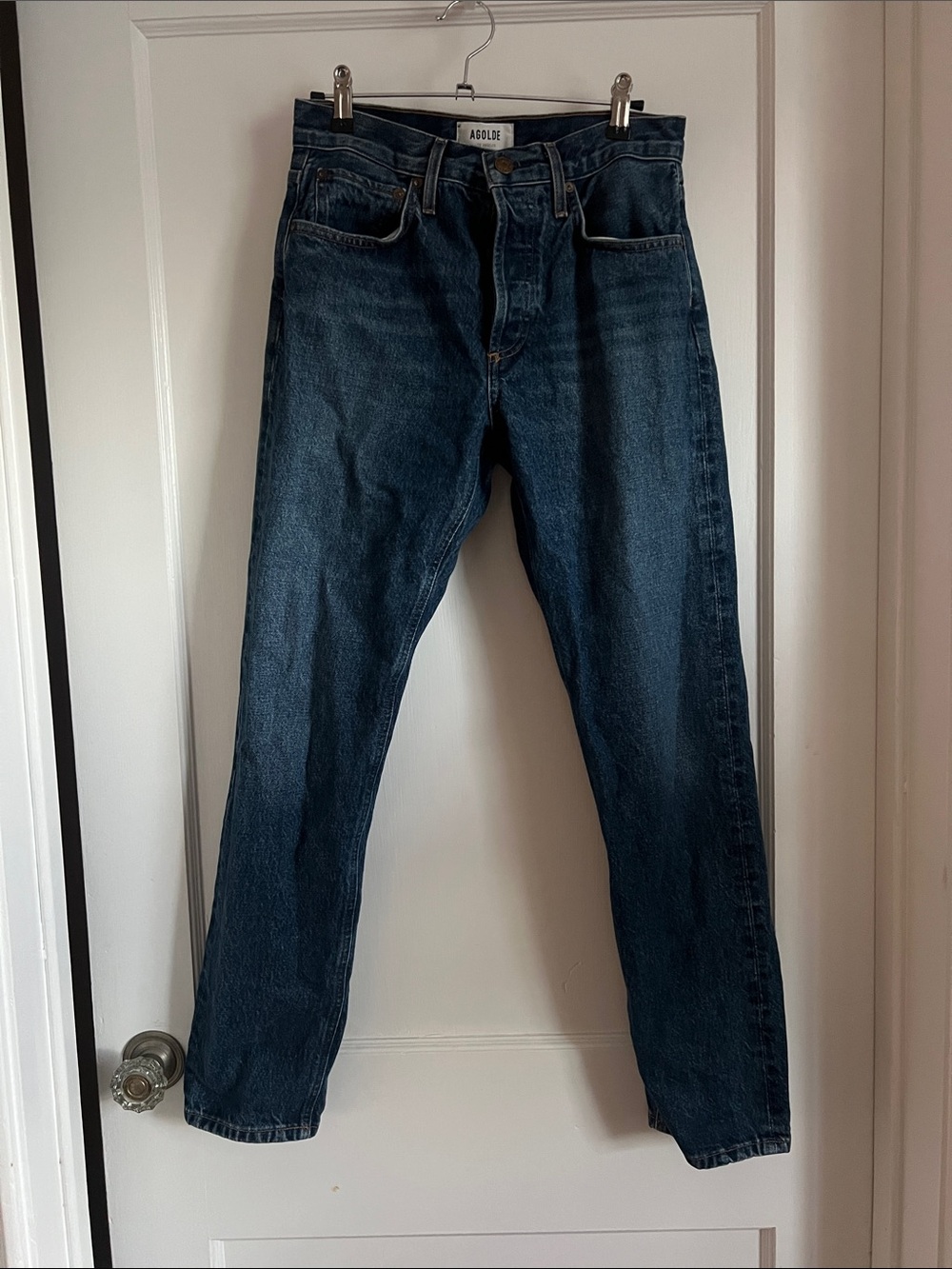 AGOLDE Dark Blue Straight-Leg Jeans